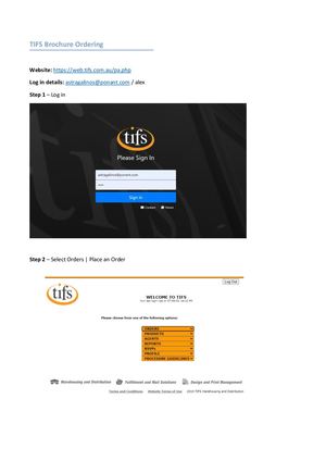 TIFS Brochure Ordering