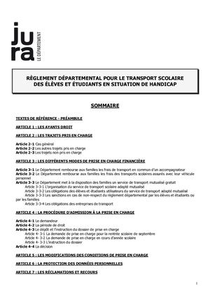 Reglement Transport Adapté