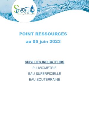 SDeau50, Note Ressources du 5 juin 2023