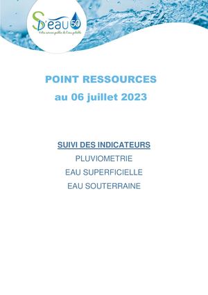 SDeau50, Note Ressources du 6 juillet 2023