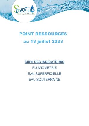 SDeau50, Note Ressources du 13 juillet 2023