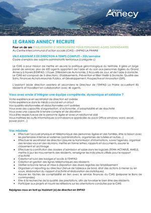 1 Profil De Poste Assistant De Direction La Prairie