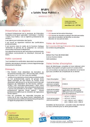 BPJEPS LTP Marseille