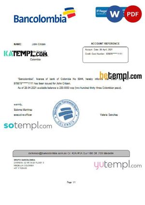 Colombia Bancolombia Reference