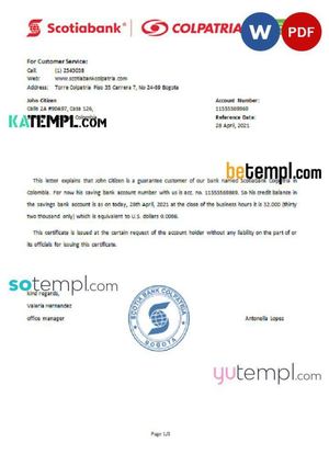 Colombia Scotiabank Colpatria Reference