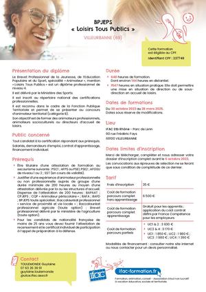 BPJEPS LTP Villeurbanne