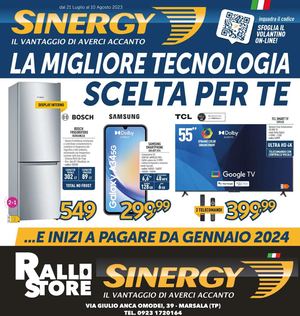 Volantino Synergy LA MIGLIORE TECNOLOGIA - valido dal 21 luglio al 10 Agosto
