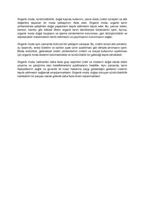 Organik Moda Nedir