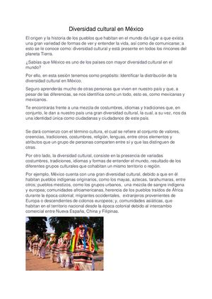 Diversidad Cultural En México