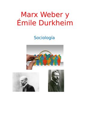 Marx Weber Y ÉMile Durkheim