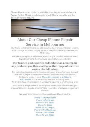 iPhone Repair Melbourne