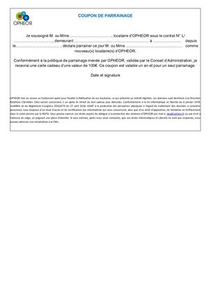 Modele Coupon Parrainage