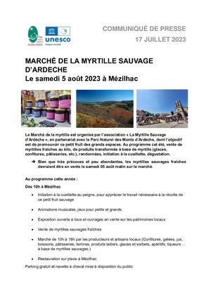 CP - Marché De La Myrtille Sauvage à Mézilhac