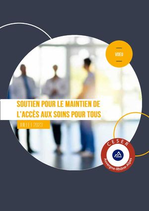 Voeu de Soutien Pour Le Maintien De L'accès Aux Soins Pour Tous