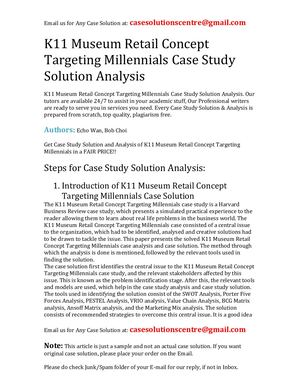 K11 Museum Retail Concept Targeting Millennials Case Study Solution Analysis