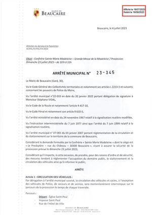 Fichier Parution De L'arrrêté 23 345 Du 18 07 2023