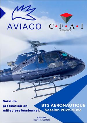 Keaton Allmen: Rapport de Stage - BTS Aéronautique