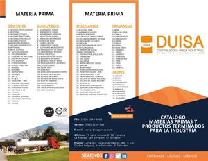 BROCHURE MATERIA PRIMA/PRODUCTOS TERMINADOS