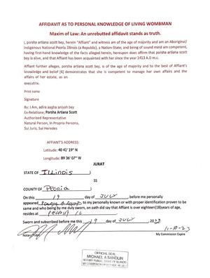 Living Wombman Affidavit