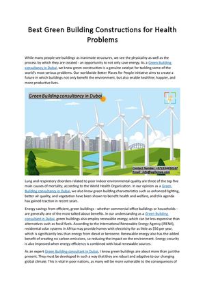 Best Green Building Constructions For Health Problems