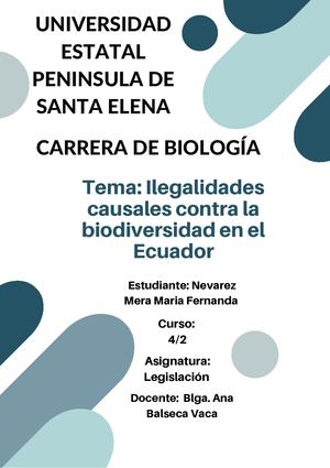 Ilegalidades En El Ecuador En La Biodiversidad