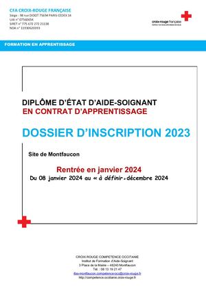 Dossier D'inscription Montfaucon Rentrée 2024 App