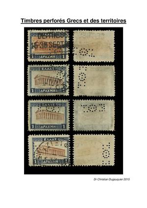 Catalogue Des Timbres Perforés Grecs