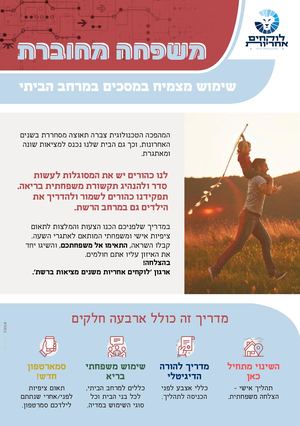 משפחה מחוברת שימוש מצמיח במסכים במרחב הביתי