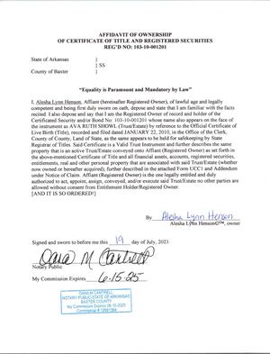 Affidavit Of Ownership Of Birth Certificate