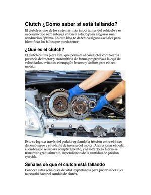 Clutch ¿Cómo Saber Si Está Fallando
