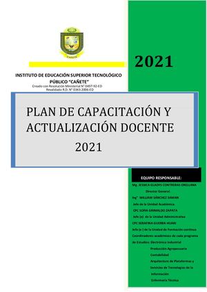 Plan De Capacitacion Unidad De Formacion Continua