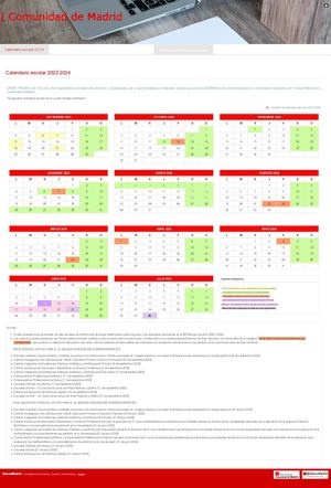 Calendario Escolar 2023-2024 Comunidad De Madrid |