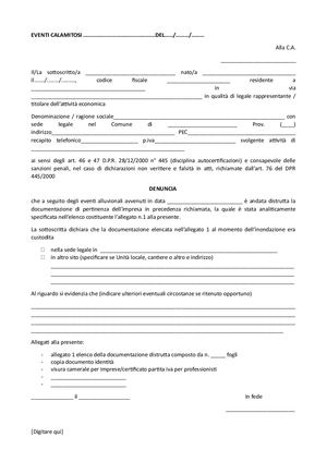 Allegato Denuncia EVENTI CALAMITOSI