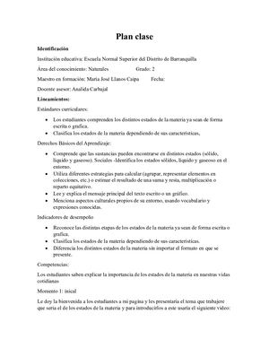 plan clase
