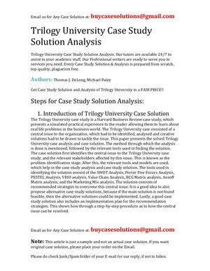 Trilogy University Case Study Solution Analysis