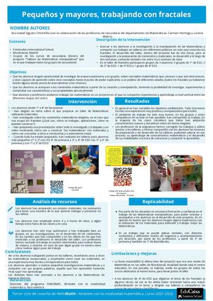 2023/ ESO Pequeños Y Mayores Trabajado Fractales. Autoría: Ana Isabel Segueiro, 2022