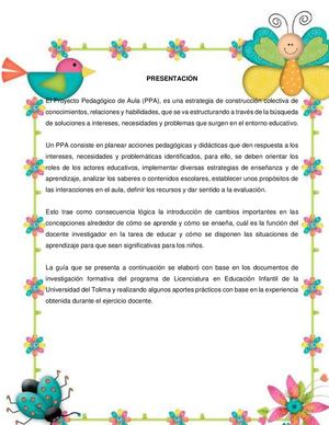 Proyecto Pedagógico De Aula (Ppa)