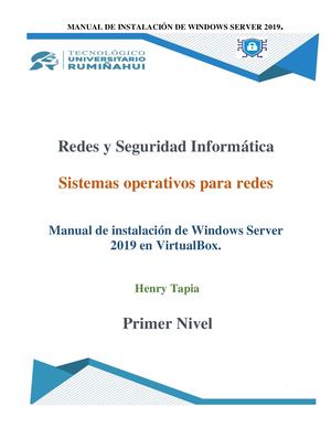 MANUAL DE INSTALACIÓN DE WINDOWS SERVER 2019 EN VIRTUALBOX.