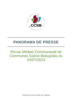 Revue de presse du 24 juillet 2023