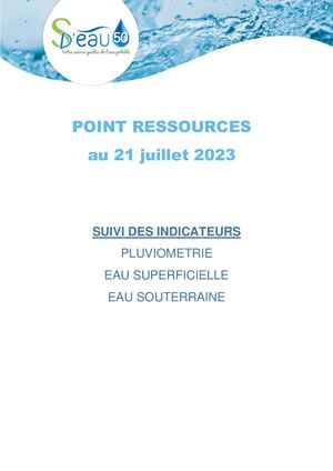 SDeau50, Note Ressources du 21 juillet 2023
