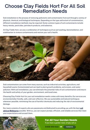 Choose Clay Fields Hort For All Soil Remediation Needs