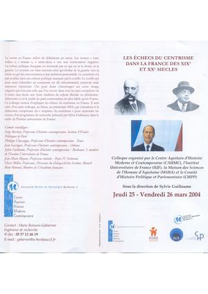 Programme - Échecs centrisme (2004