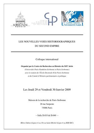 Programme - Nouvelles voies historiographie Second Empire (2009)