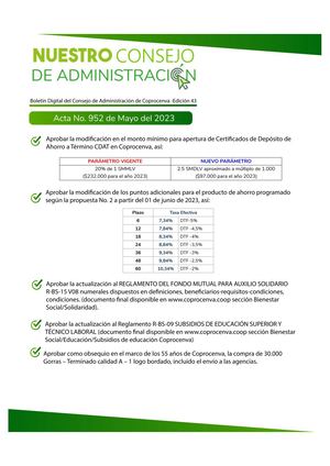 Nuestro Consejo de Administración Ed. 43