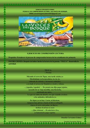 Ejercicio de comprensión lectora N 1. las voces del bosque