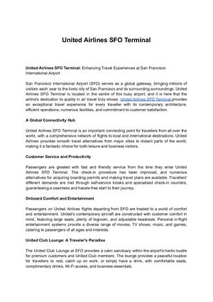 United Airlines Sfo Terminal