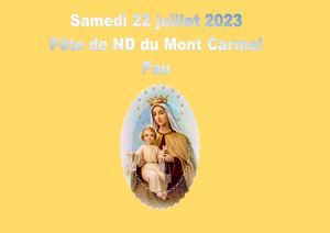 22 Juillet 2023 Fête De Nd Du Mont Carmel-Pau