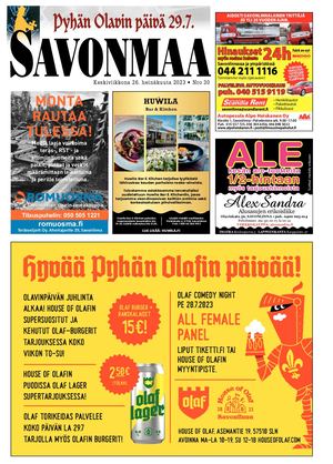 Savonmaa 30 26.7.2023 Pyhän Olavin juhlalehti