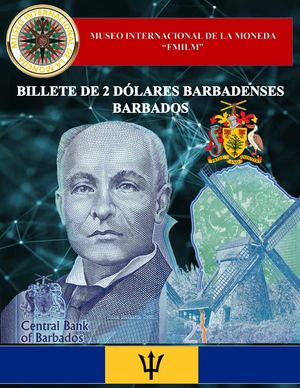 Billete De 2 Dólares De Barbados. Museo Internacional De La Moneda