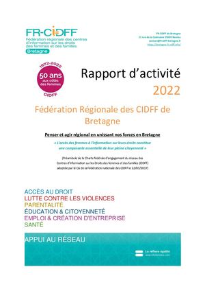 Rapport D'activité Frcidff Bretagne Année 2022